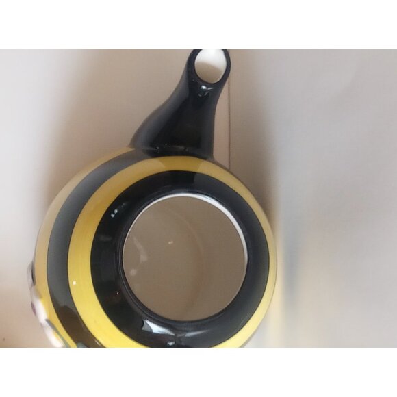 Burton + Burton Bumble Bee Honey Bee Whimsical Yellow/Black Teapot W/lid - Picture 3 of 5